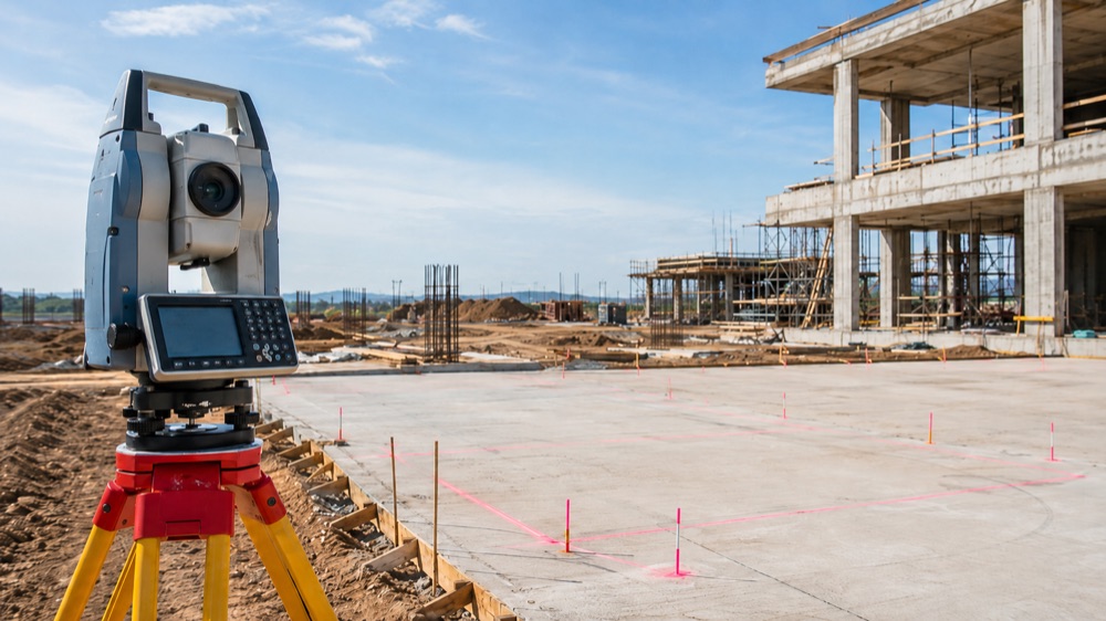 Estação total em obra